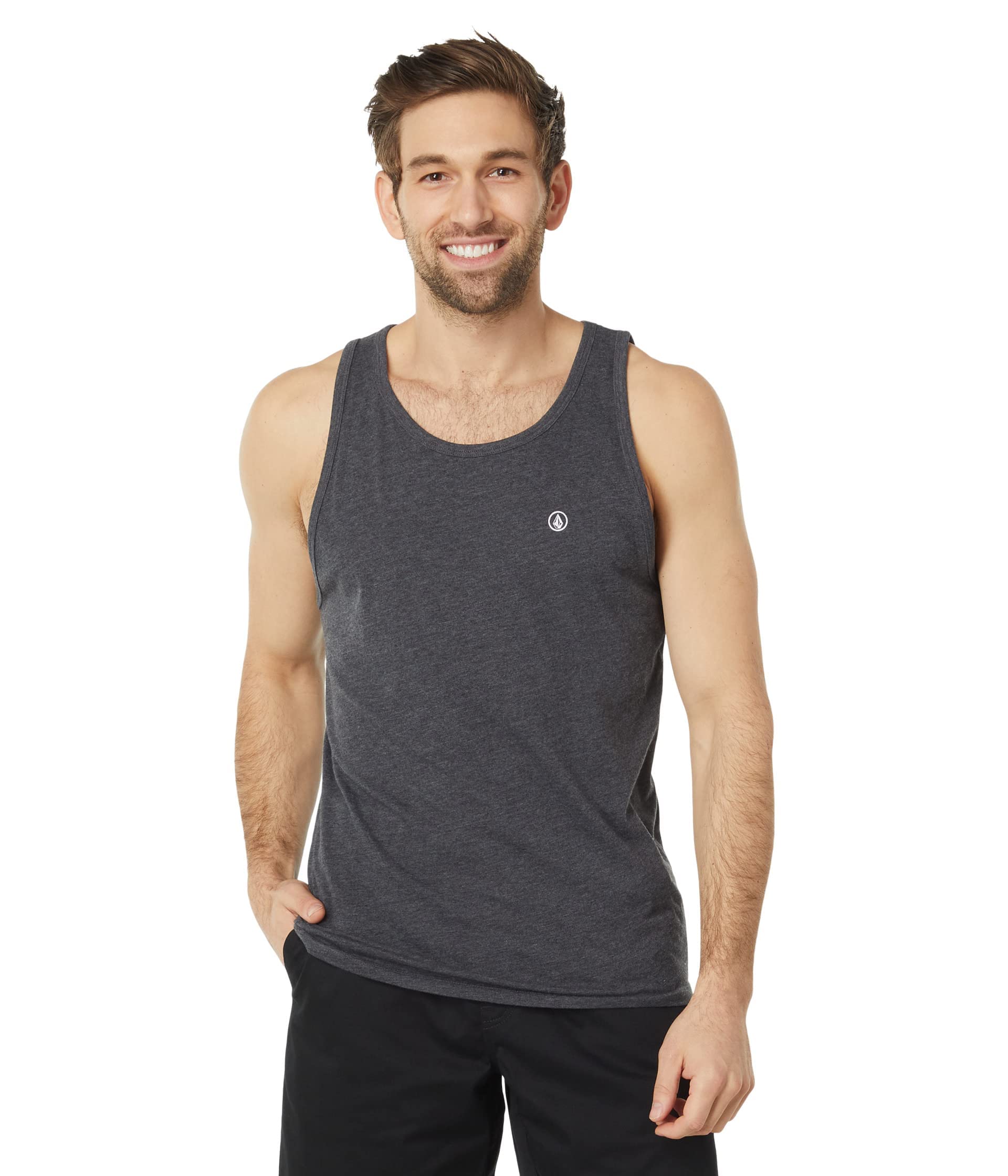 Men's Solid Heather Tank Top Shirt T-Shirt