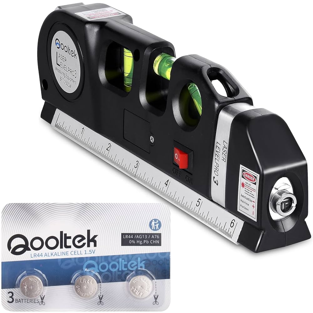 Qooltek Laser Level, Multipurpose Cross Line Laser 8 feet Measure Tape Ruler Adjusted Standard and Metric Rulers for hanging pictures : Buy Online at Best Price in KSA - Souq is now