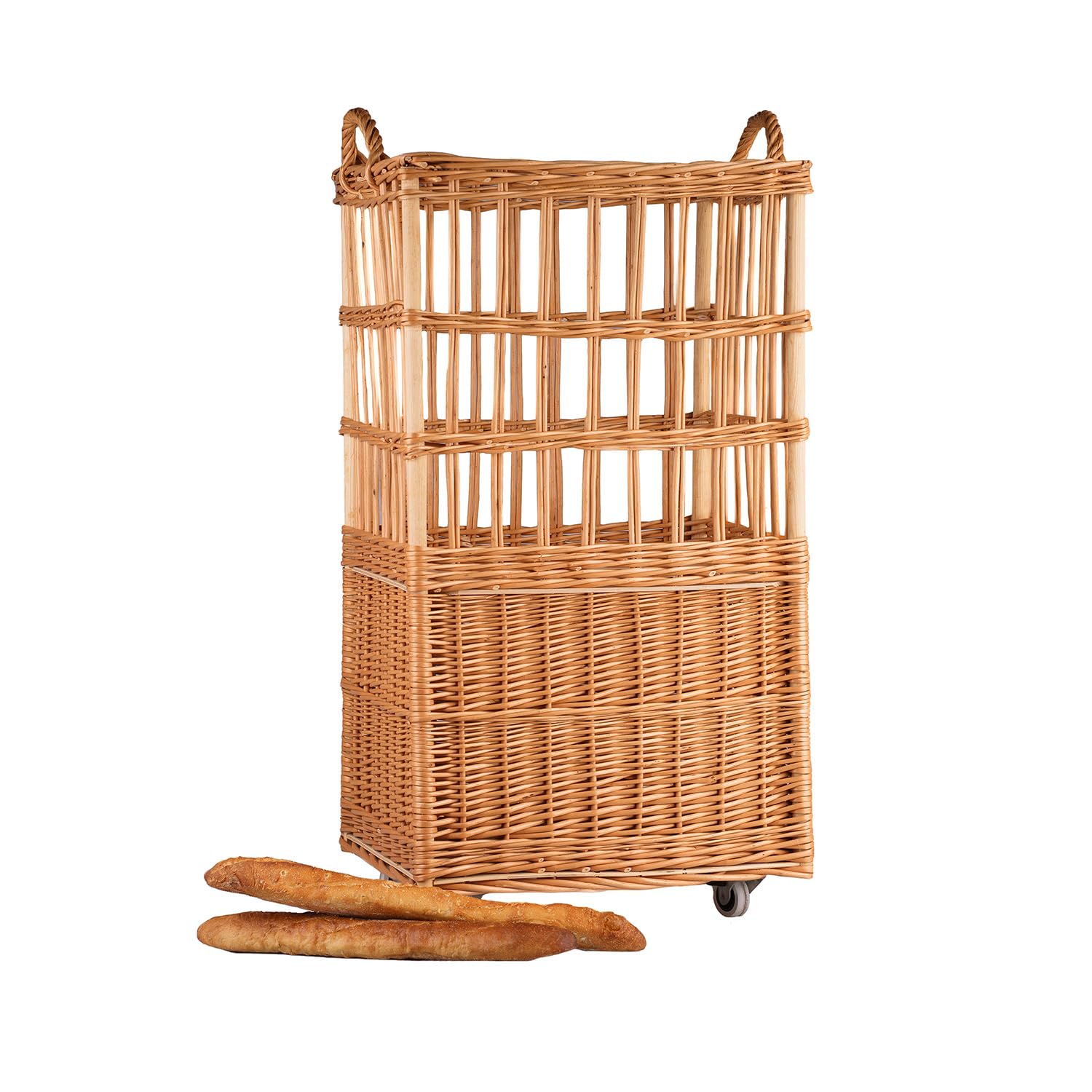 e-wicker24 Panier à baguette en osier 46 x 40 cm Hauteur 90 cm