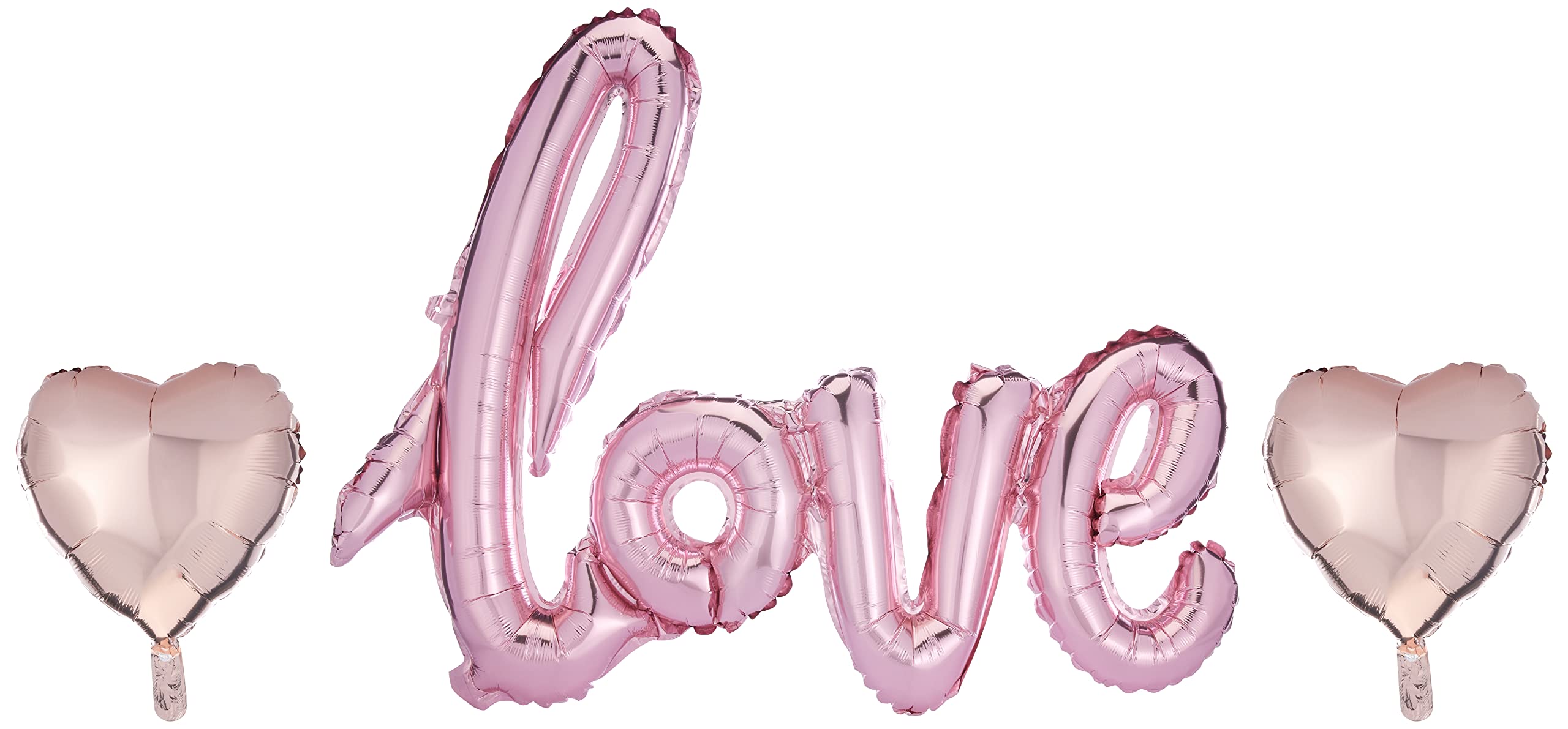 13pcs Rose Gold Big Ligatures Love latter Xenon Latex Foil Romantic Balloon Set Heart Confetti Balloons for Occasions, Party Supplies