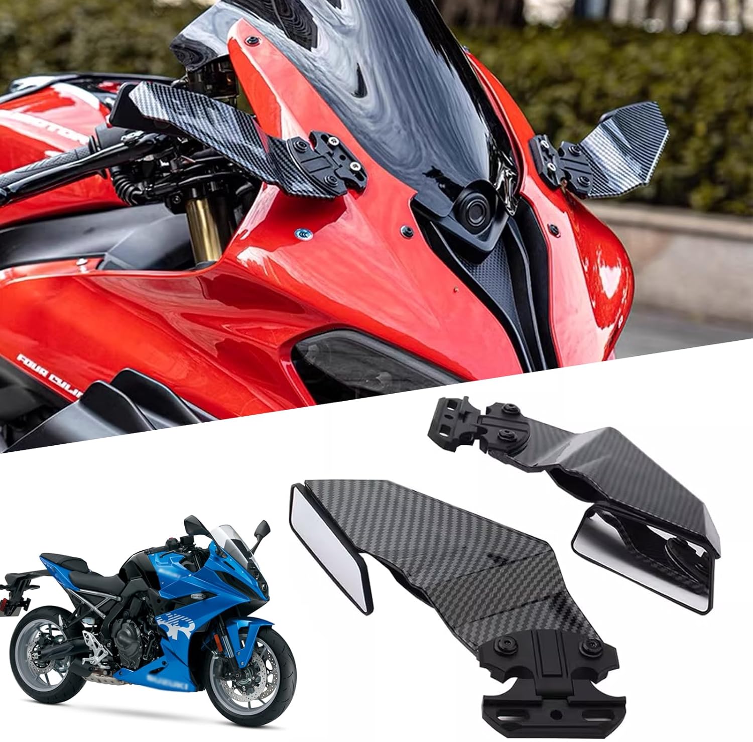 GSX8R Carbon Fiber Wind Wing Rearview Mirror (2024-2025)