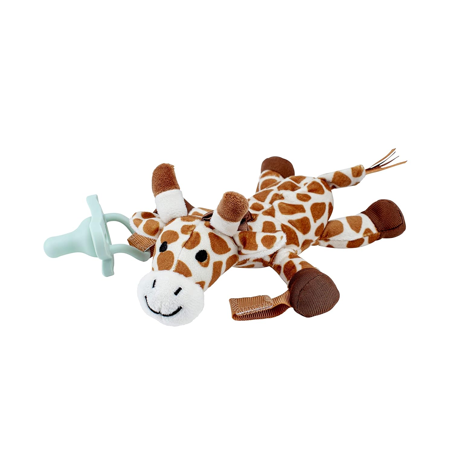Dr. Brown's Baby Lovey Pacifier and Teether Holder, Giraffe with Green HappyPaci, 100% Silicone, 0-6m