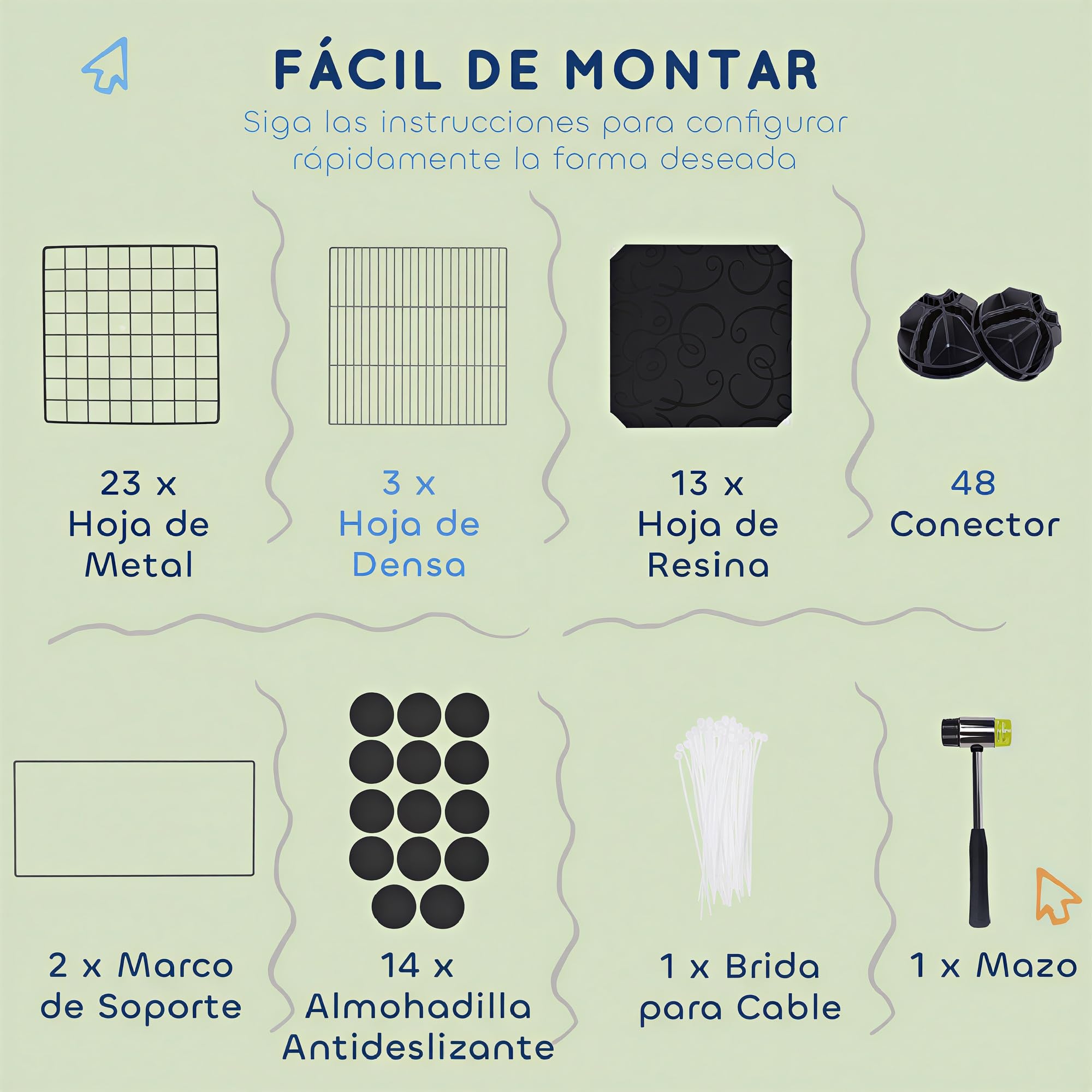PawHut Valla para Mascotas de Bricolaje con 39 Paneles y 3 Nidos Parque para Conejos Recinto para Conejos para Cobayas, Conejos y Erizos Negro