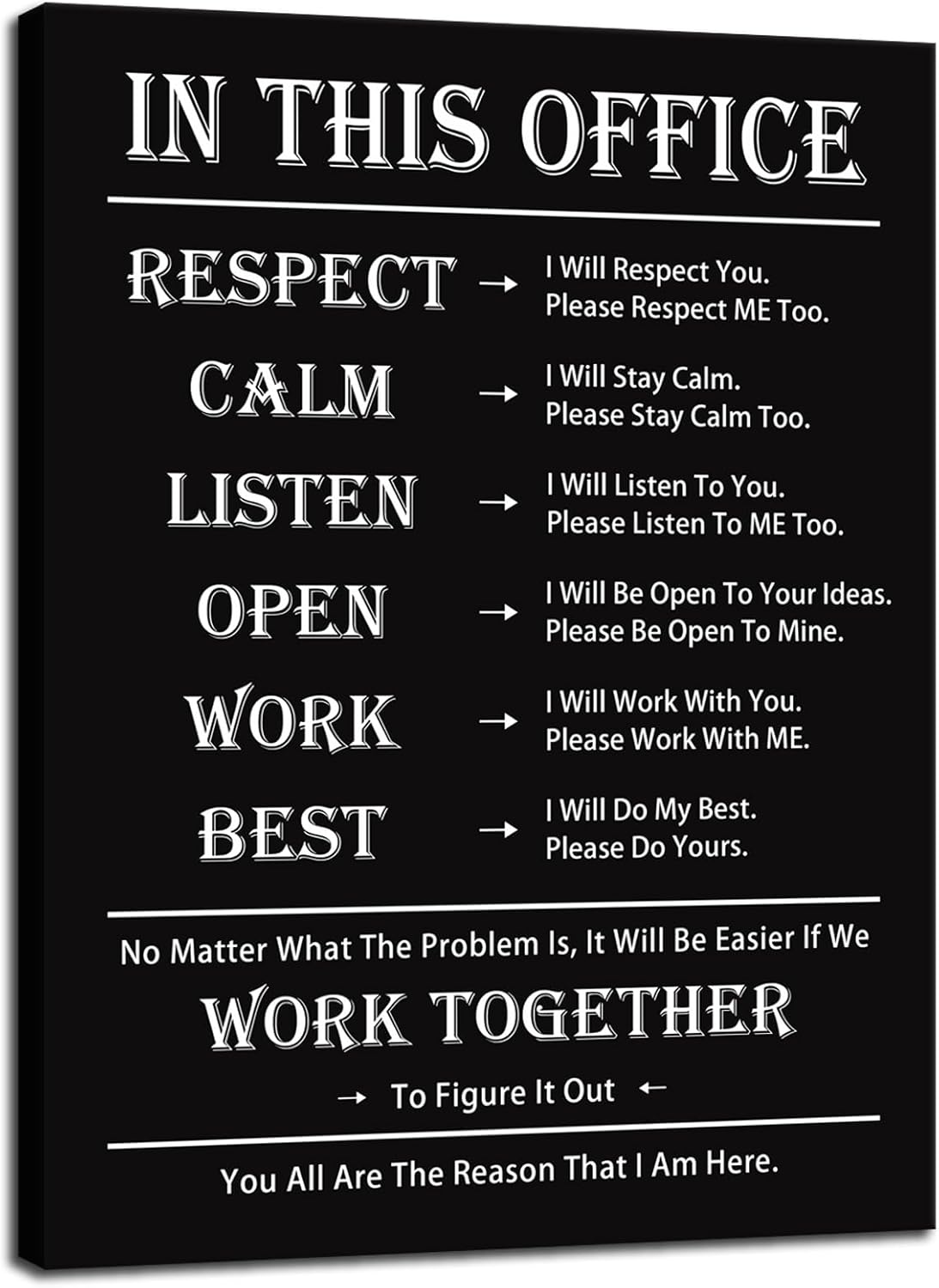 Inspirational Office Decor Wall Art In This Office Quote Canvas Painting Prints for Home Wall Decor Framed Motivational Painting Poster Artwork Living Room Gym Bedroom Framed[18''W x 24''H] 18L" x 24W" B-SUCC-05