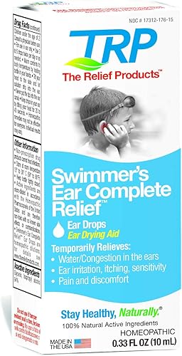 The Relief Products Swimmer's Ear - Gotas para los oídos de alivio completo, 0.33 onzas líquidas