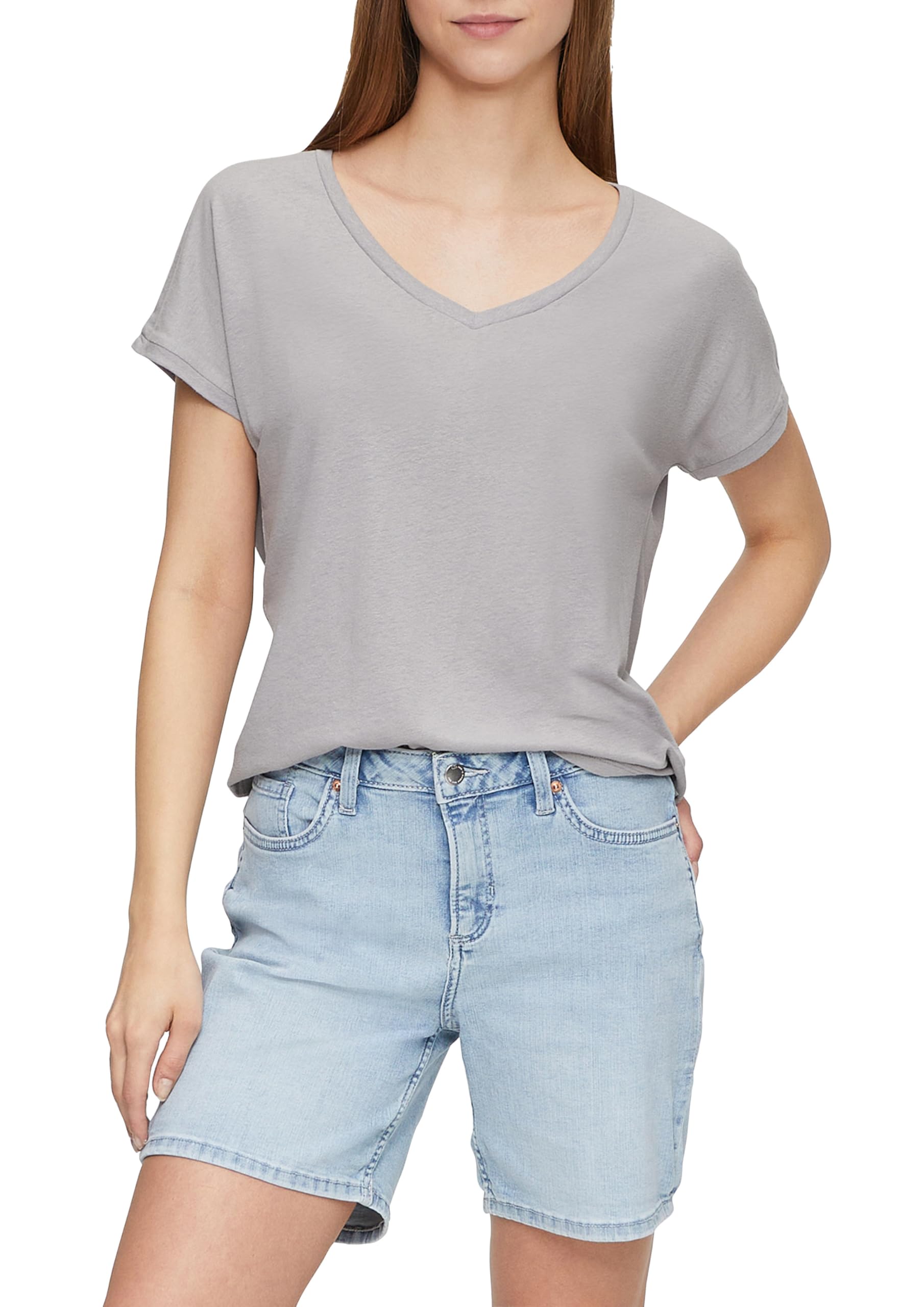 T-Shirt aus Leinenmix