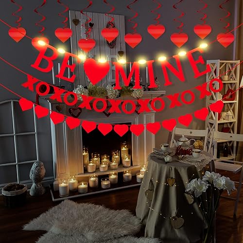 Miniatura 6 de Be Mine - Guirnalda de luz para el día de San Valentín, guirnalda de corazón con cadena de luces LED para el día de San Valentín, boda, citas,