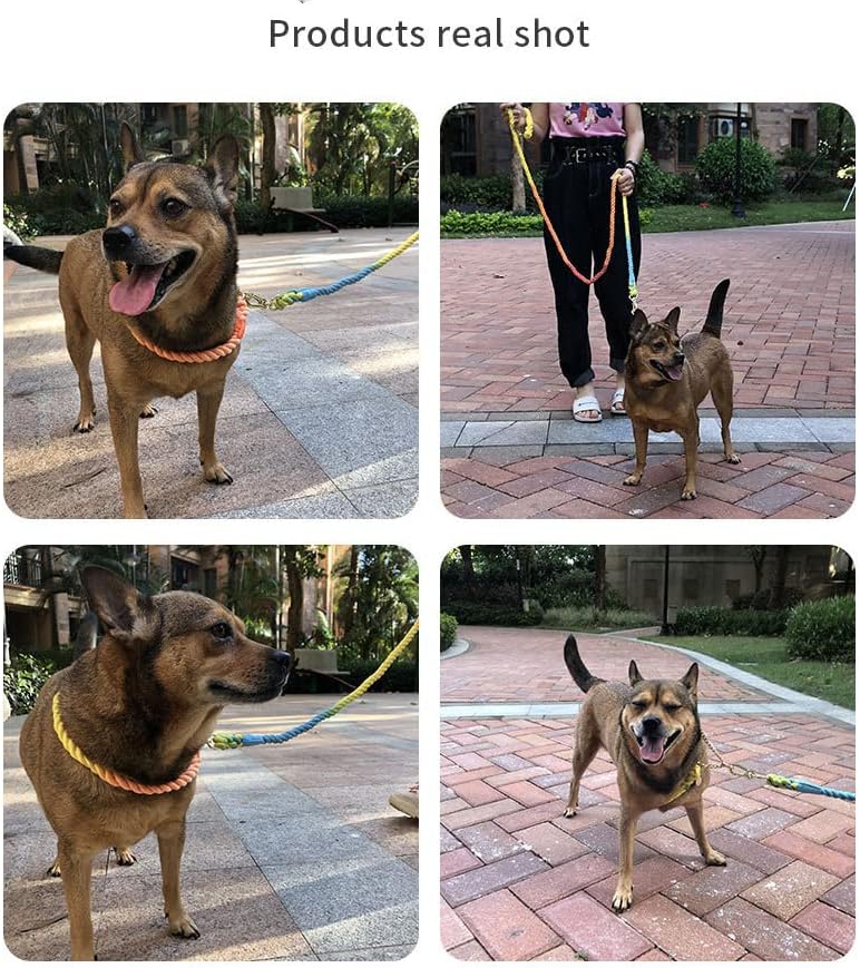 Miniatura 7 de Tesitehi Correa de perro de cuerda manos libres de 7.5 pies con gancho giratorio doble ajustable para perros pequeños, medianos y grandes, correr,