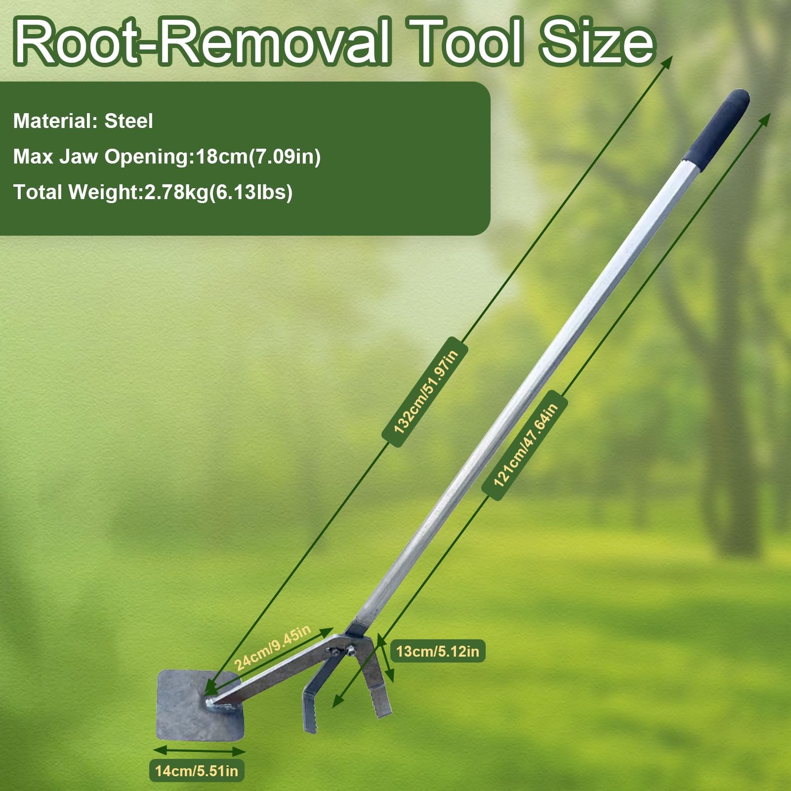 Heavy Duty Tree Root Remover Dźwignia wyciągu z pniaka ściągacza do krzewów i łodyg drzewnych Ergonomiczny uchwyt antypoślizgowy Łatwe oczyszczanie terenu Narzędzie zewnętrzne Trwała konstrukcja stalo