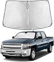 Vista 368 de EcoNour Parasol para parabrisas de camiones con bolsillo de almacenamiento Parasol reflectante de material 240T para protección contra rayos UV