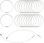 20 PCS Stainless Steel Wire Keychains Cable, Luggage Tag Loops, 2mm Large Keyring Loops 6 inch for Luggage Tags, Key Tags, Keyrings (Black and White)