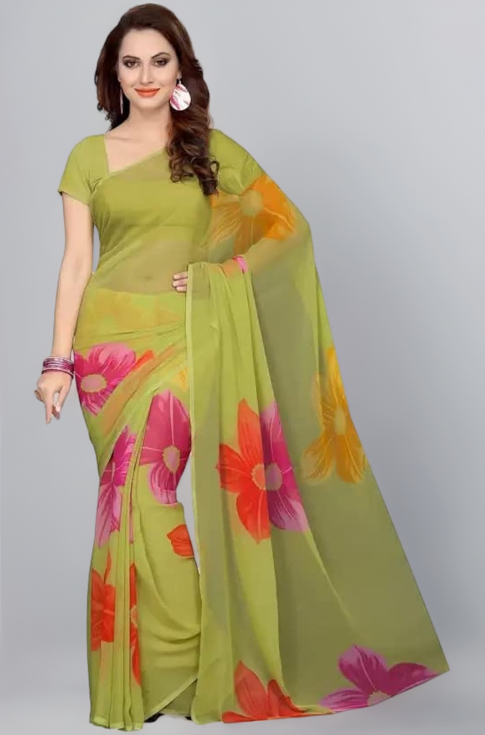 Yashika Women Georgette Standard Length Saree