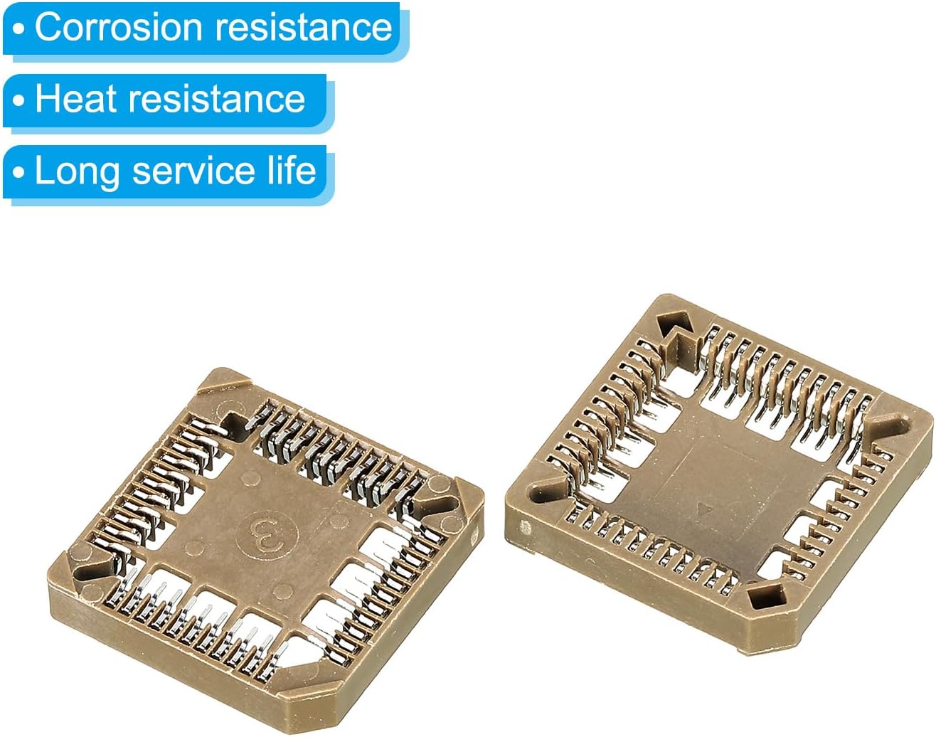PATIKIL PLCC44P IC Socket 44Pin 1.26mm Pitch SMT Surface Mounted Devices for PCB Board Pack of 2