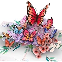 papercrush  Pop-Up Card Butterflies on Flowers - 3D Greeting Card for Women Wife, Mom, Nan, Girlfriend for multiple occasions Happy Birthday, Get Well Soon, Thank You or Wedding Anniversary
