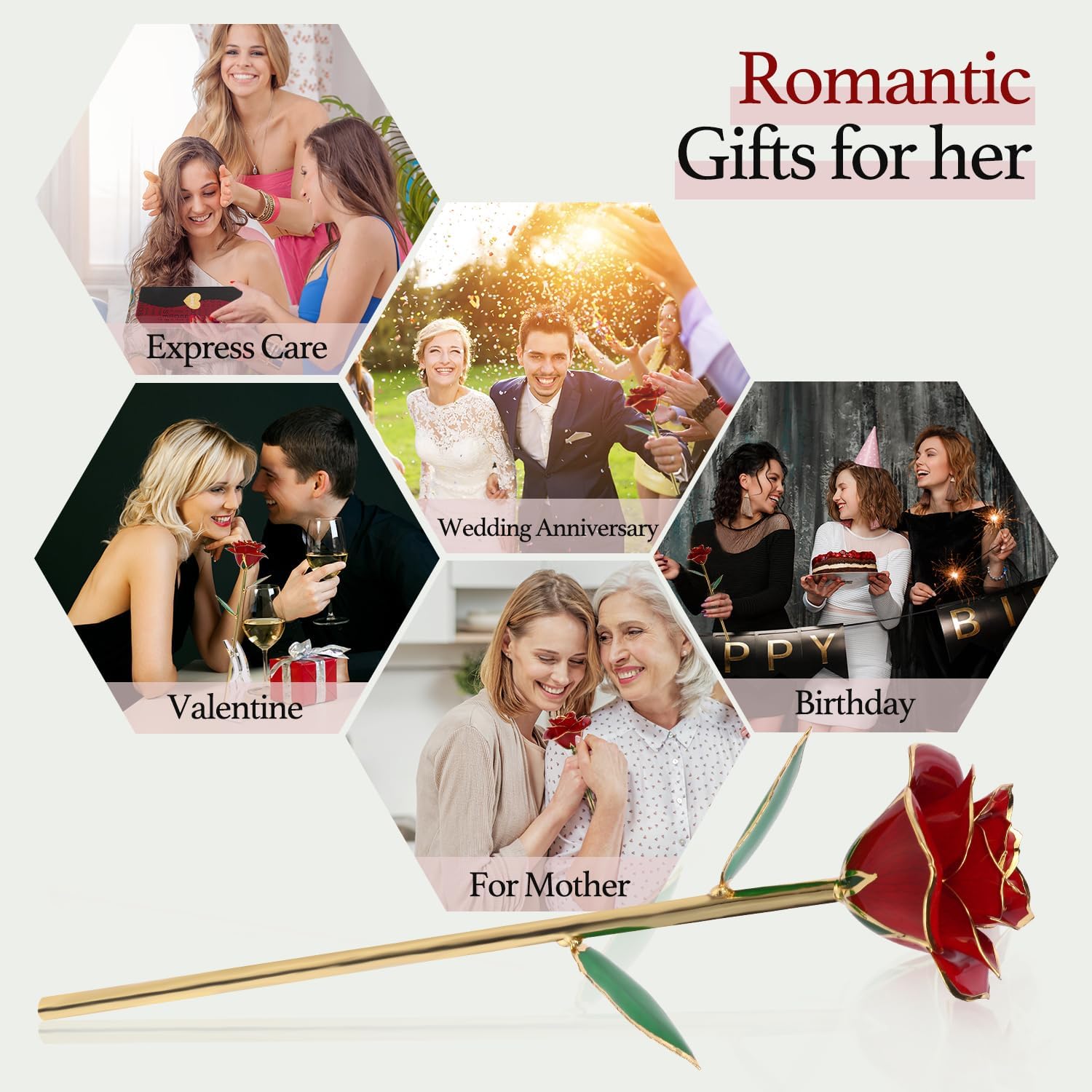 Gold Dipped Rose 24k Red Gold Plated Rose - Everlasting Long Stem Real Rose Exquisite Holder, Romantic Gift for Valentine's and Mother's Day, Gfts for Her Anniversary - Image 4