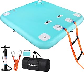 Inflatable Floating Dock, Swim Platform Floating Island Raft, Large Air Mat Inflatable Water Pad with None-Slip Surface for Lake Pool Beach Ocean