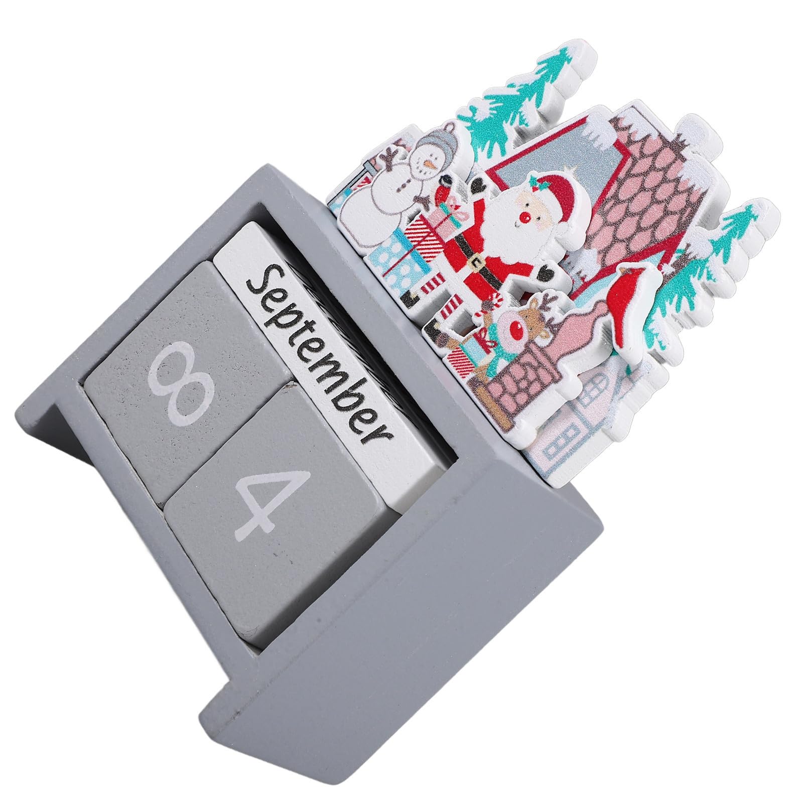 FRCOLOR 5 Set Calendario Avvento in Legno per Natale, Decorazione da Tavolo