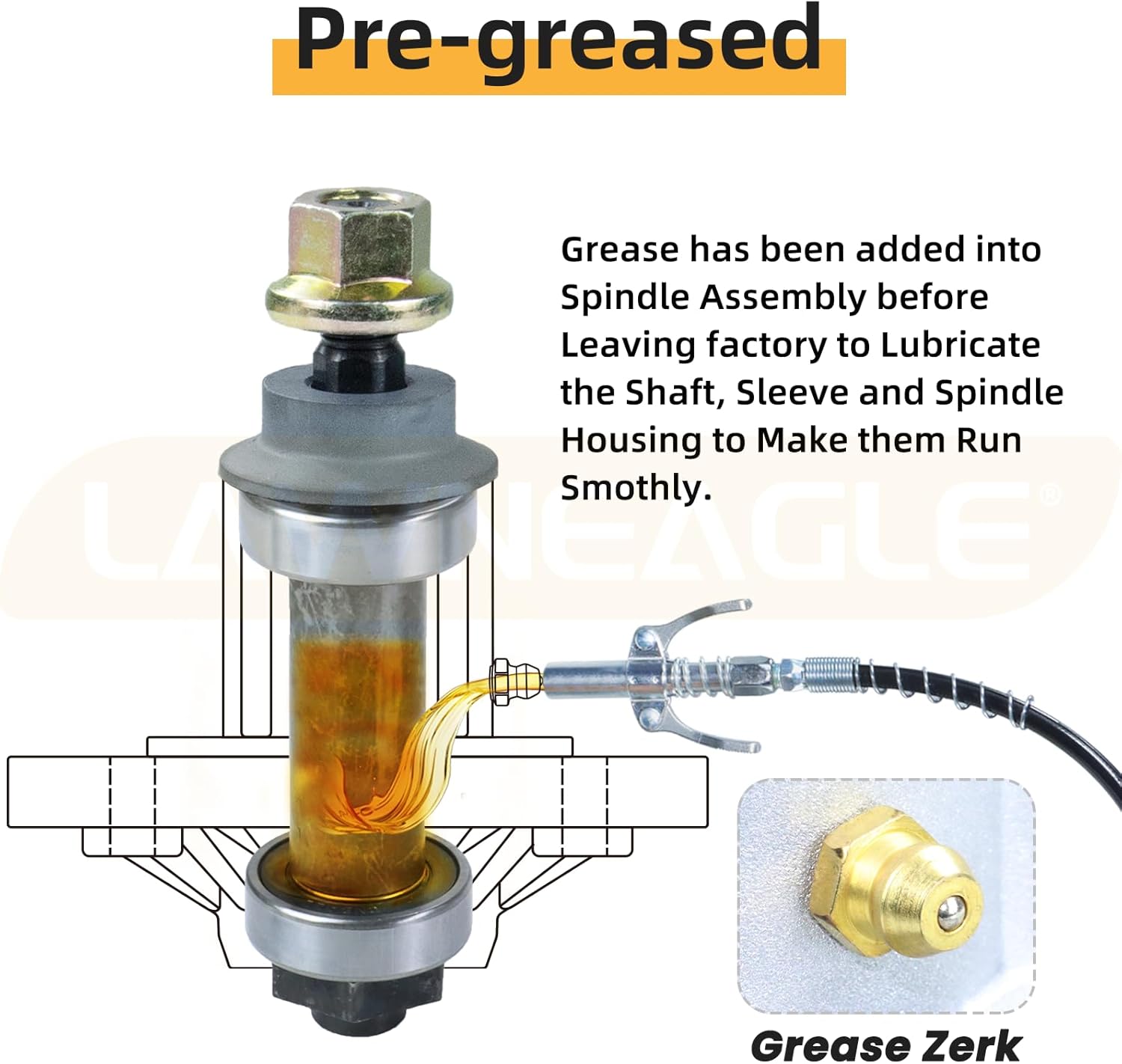 3 Pack Greased GY20785 Spindle with M155979 Spindle Pulley Replaces John Deere GY20785, GY20050, John Deere L120 Spindle for John Deere L120, L130, L2048 Scotts, L2548 Scotts Lawn Tractors