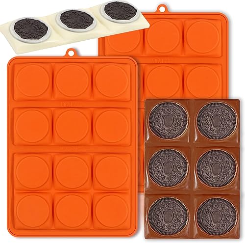 Webake Molde de barra de chocolate para galletas, moldes de silicona para galletas de sándwich, paquete de 2