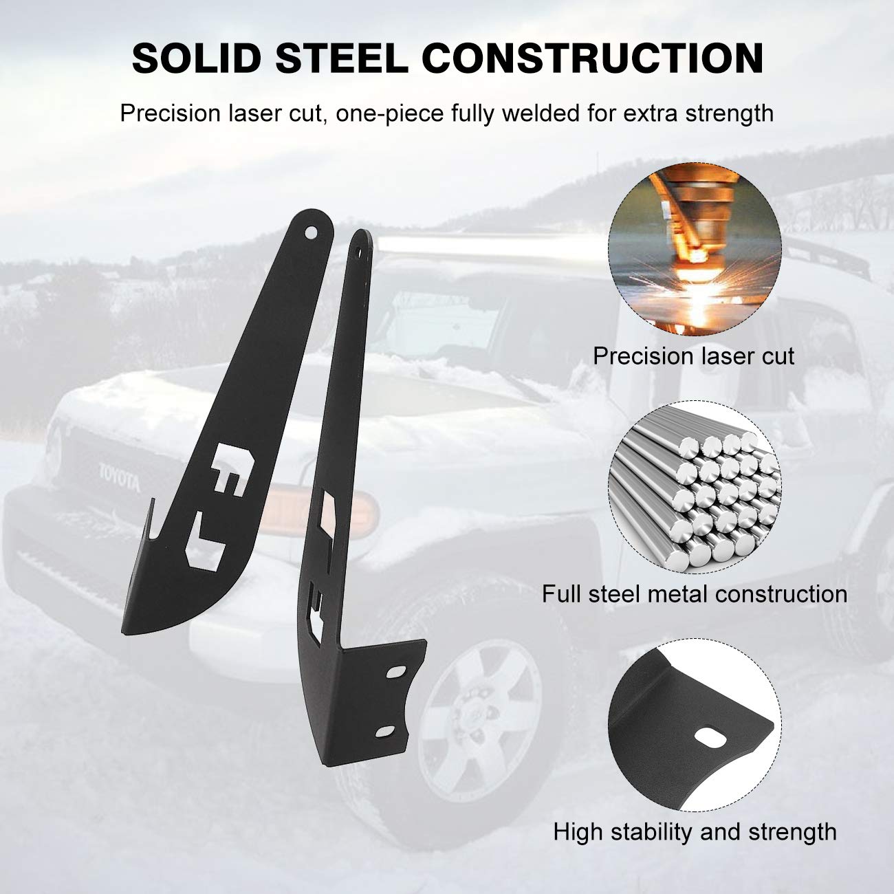 Partol Straight Curved 52" Light Brackets for Toyota FJ Cruiser 2007