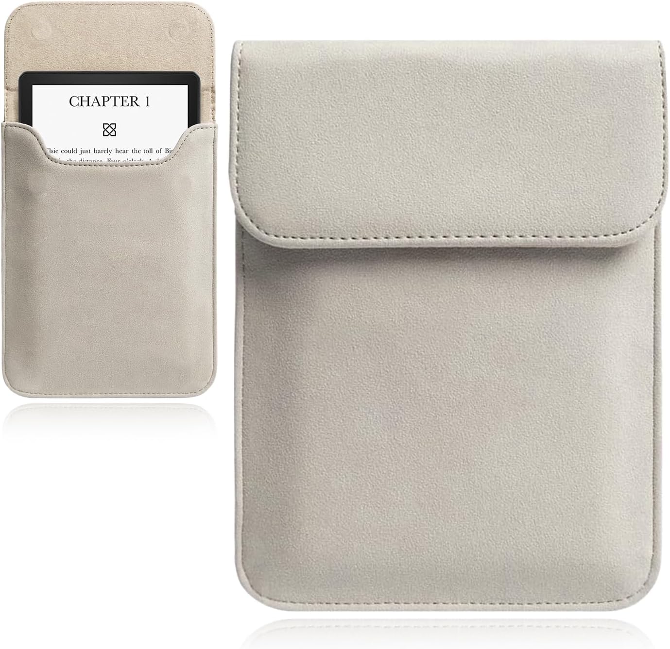 T Tersely Sleeve Case for 6 inch All-New Kindle 11th Gen 2024/2022, Kindle 10th 2019, Kindle Paperwhite 10th 2018, Kindle 5/6/7th 2012-2016 Version, Kobo Clara, Lightweight, Portable, LightGrey