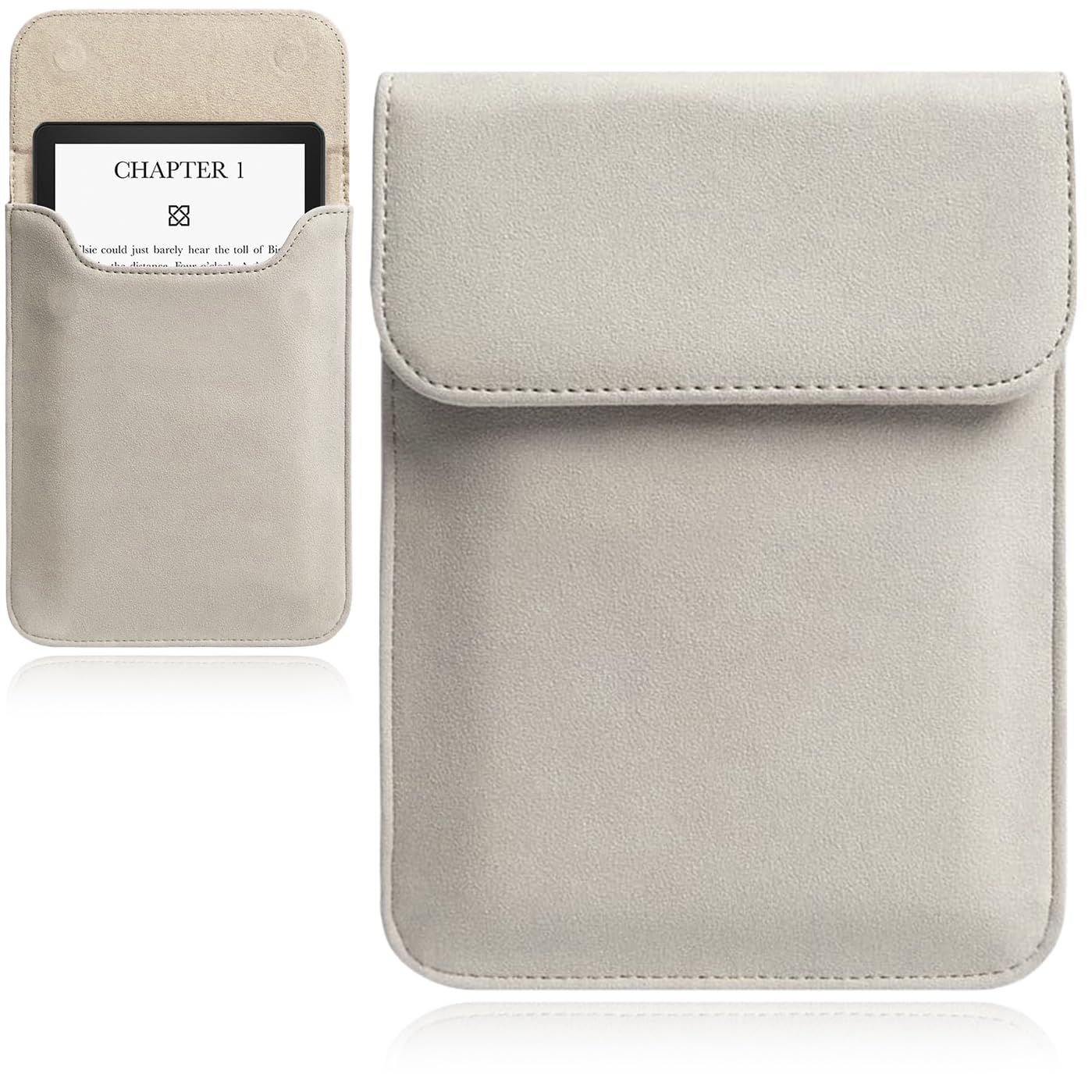 T Tersely Sleeve Case for 6 inch All-New Kindle 11th Gen 2024/2022, Kindle 10th 2019, Kindle Paperwhite 10th 2018, Kindle 5/6/7th 2012-2016 Version, Kobo Clara, Lightweight, Portable, LightGrey