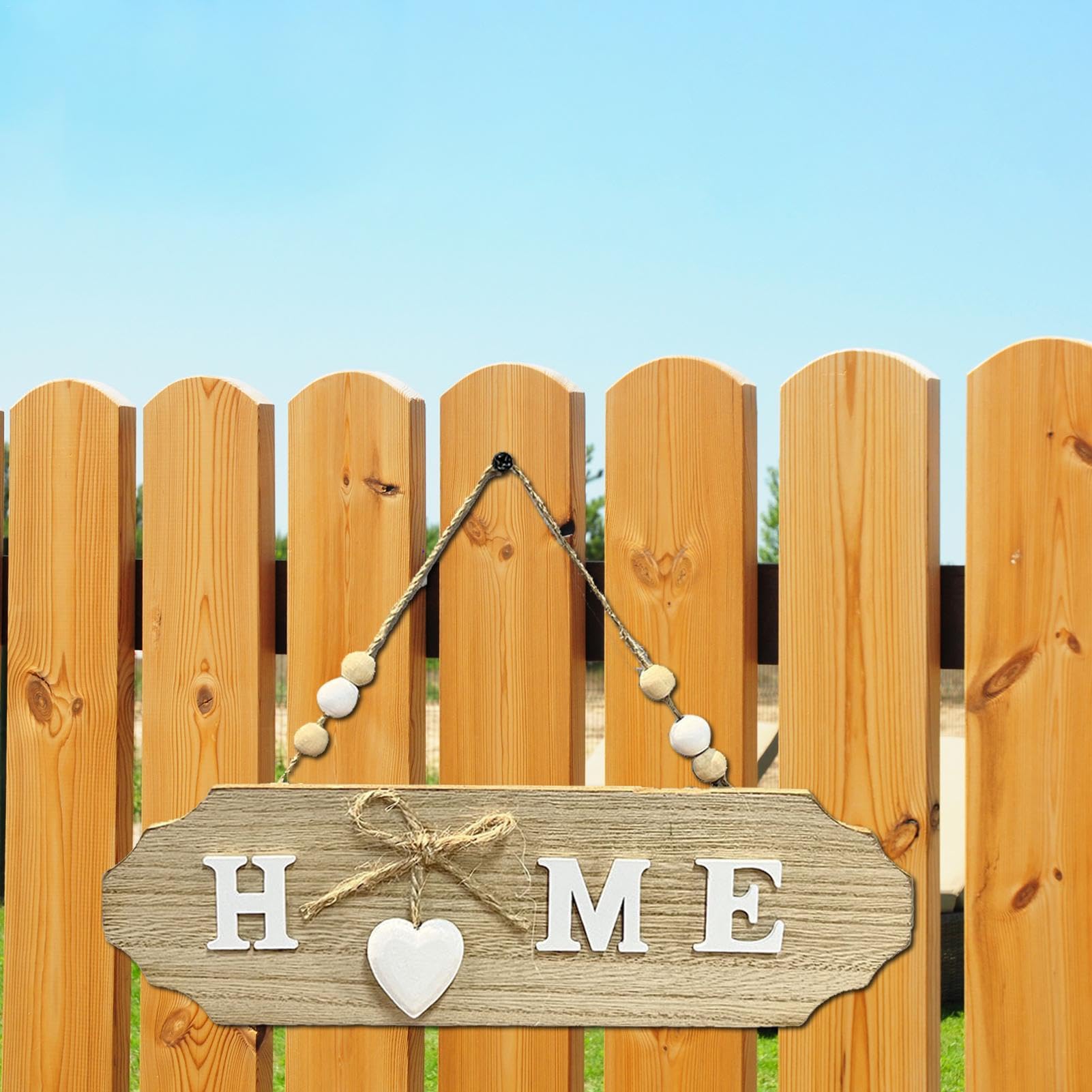 Panneau De Bienvenue En Bois Pour Porte – Double Face HOME/WELCOME, 25,8x8 Cm, Décoration D'entrée