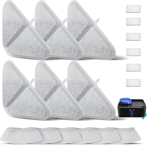 Filtros de repuesto para fuentes automáticas para mascotas, dispensador de perros de filtración múltiple para perros de 230 oz7 L, sistema de