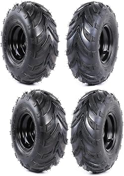 4PCS 6" Go Kart Wheels 145/70-6 Tire 3 Lug Rim Assembly Wheel Hub Spindle ATV Quad for ATV Go-Kart Mini Bike ATV Lawn 4