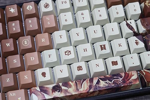 Miniatura 5 de Glacier Genshin - Juego completo de teclas de impacto para teclado mecánico, perfilado de cerezas, sublimación de tinte PBT, compatible con