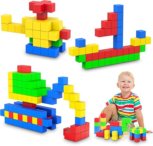 Miniatura 9 de ROMDS 64 piezas de bloques magnéticos para niños pequeños, juguetes sensoriales de bloques de construcción magnéticos para niños pequeños de 3, 4,