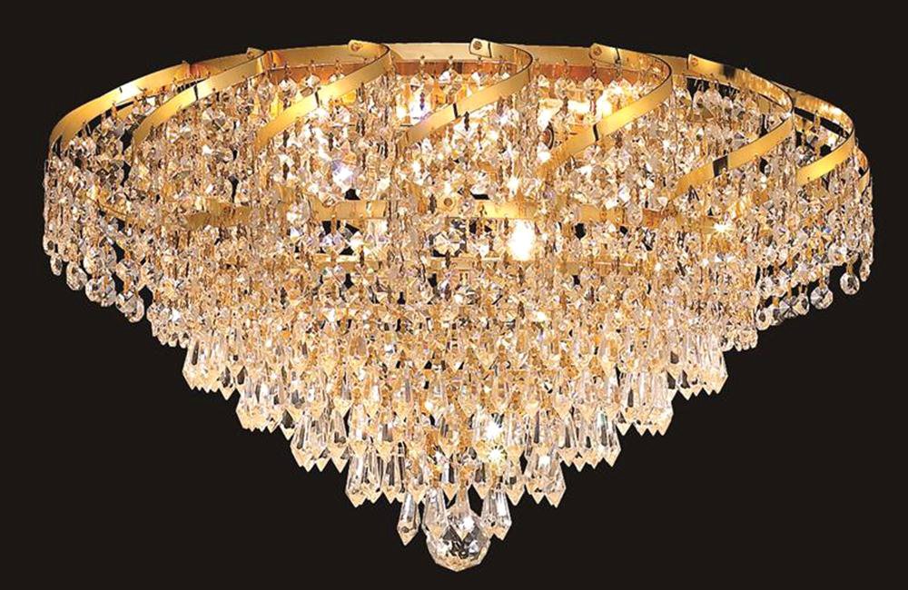 Elegant LightingECA4F16G/EC Belenus Collection 6-Light Flush Mount with Elegant Cut Crystals, Gold Finish