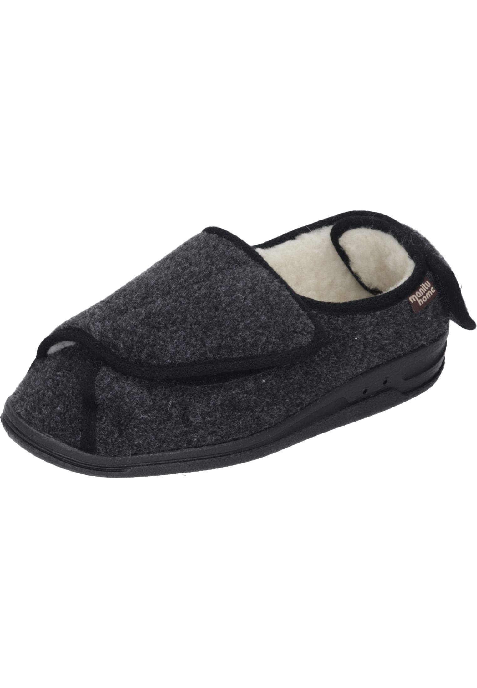 Manitu-Home 340245 Unisex Adults’ Low-Top Slippers, Black (Schwarz 1), 9.5 UK