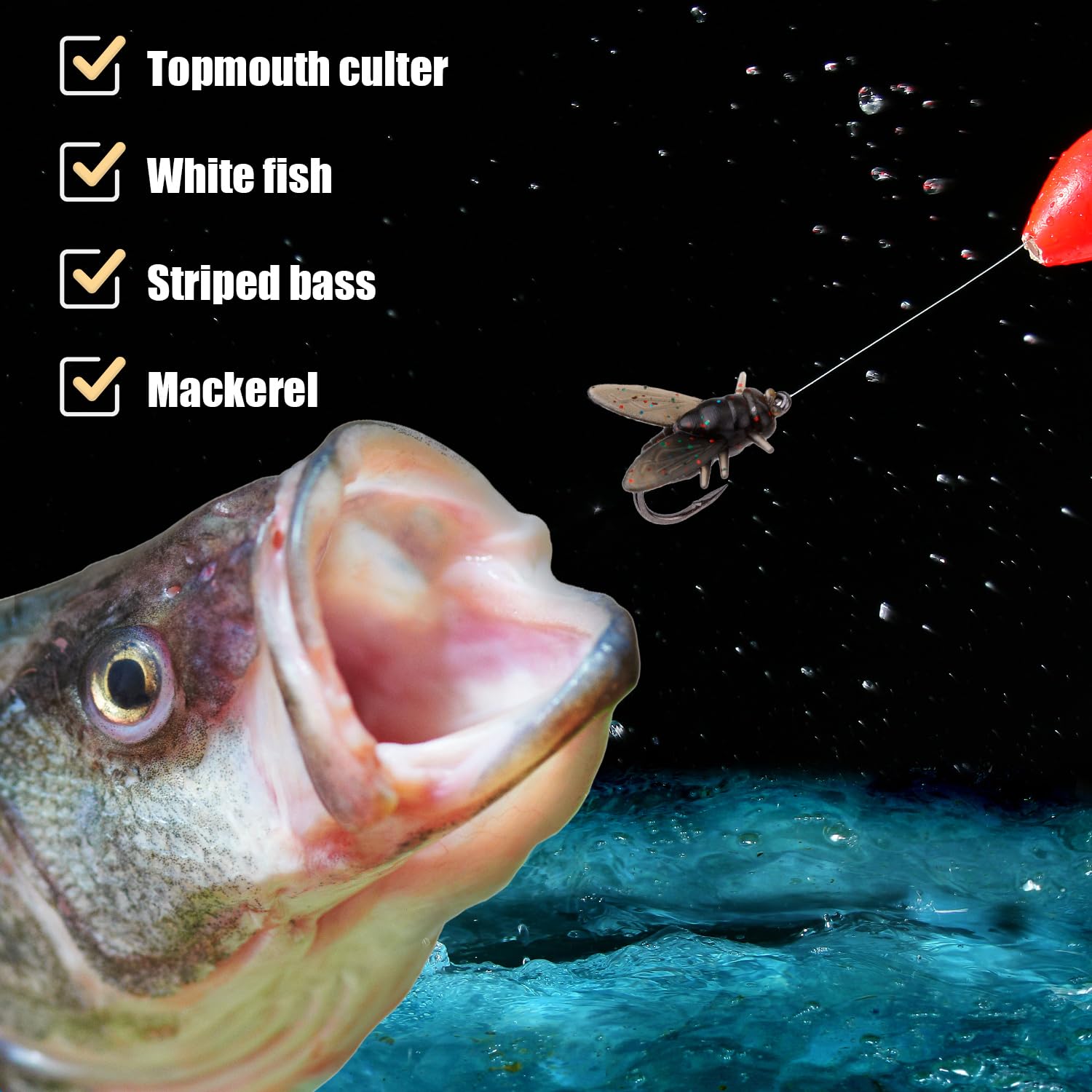 20uds Señuelos de Pesca con Mosca, Señuelo con Mosca Señuelos Voladores Kit de Pesca con Mosca Trucha Señuelos Blandos para Artes de Pesca para Pescar Anzuelo Equipo Hombres