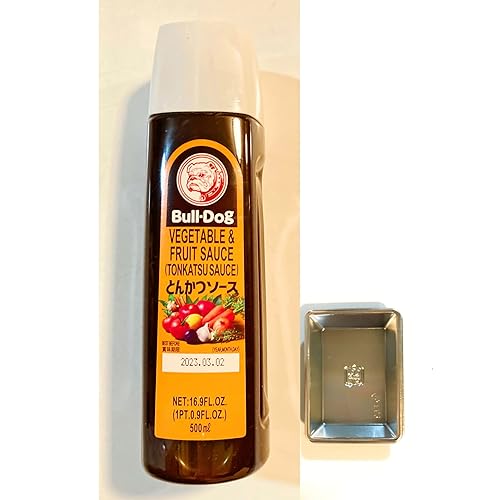 Bull Dog - Salsa de verduras y frutas (salsa tonkatsu) de 16.9 onzas líquidas y 1 plato de salsa de soja
