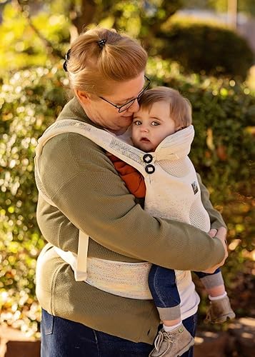 Miniatura 6 de Bebamour Portabebés de punto para recién nacidos a niños pequeños -Portabebés ligero 3 en 1 Portabebés de transporte delantero y trasero (gris, 7-32