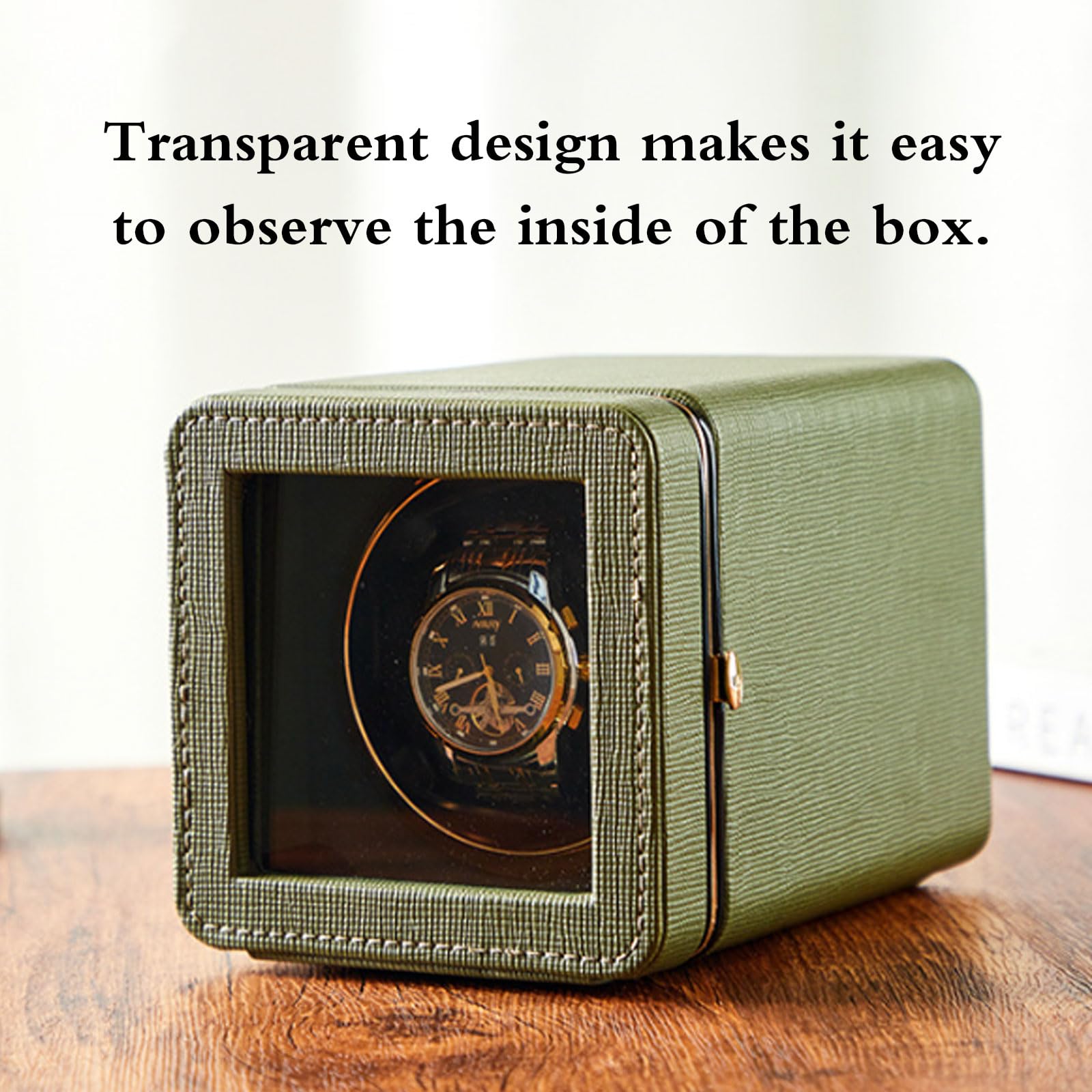 Watch Winder Carica Orologi,Scatola Carica Orologio,Scatola Rotante per Orologio,Porta Orologi Automatici,Macchina del tempos Orologi,con Motore Silenzioso,Rotazione Bidirezionale.