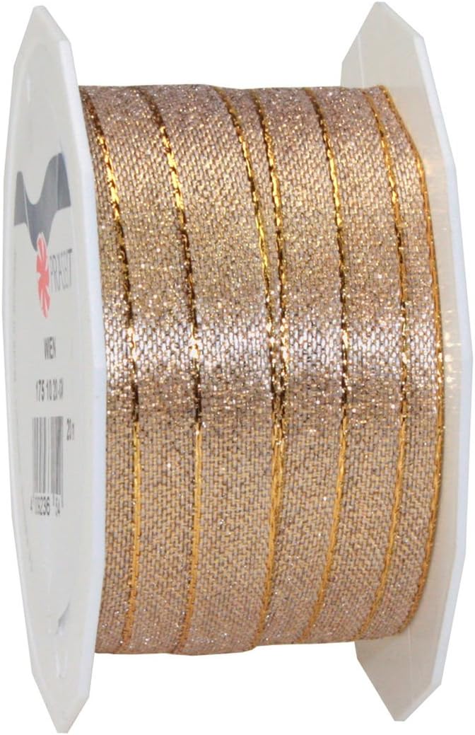 Morex Ribbon 17510/20-634 Acetate Vienna Ribbon, 3/8-Inch by 22-Yard, Solid, Gold