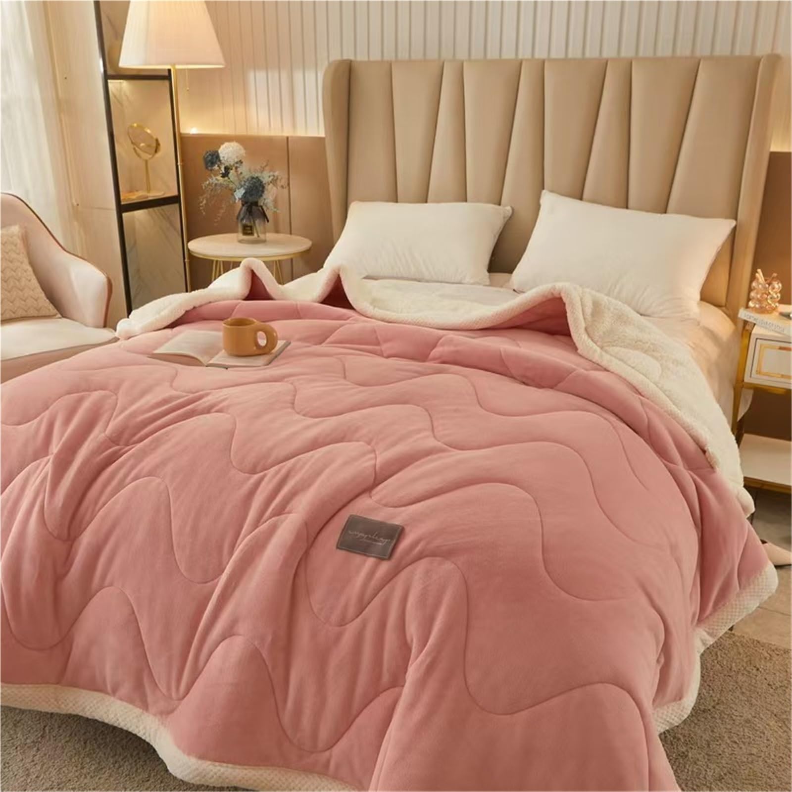 Ultra Soft Fleece Blanket，Double Layer Thickened Lamb Plush Blanket,Flannel Luxury Queen Blanket，Warm & Breathable - All Season(Color7,120x200cm)