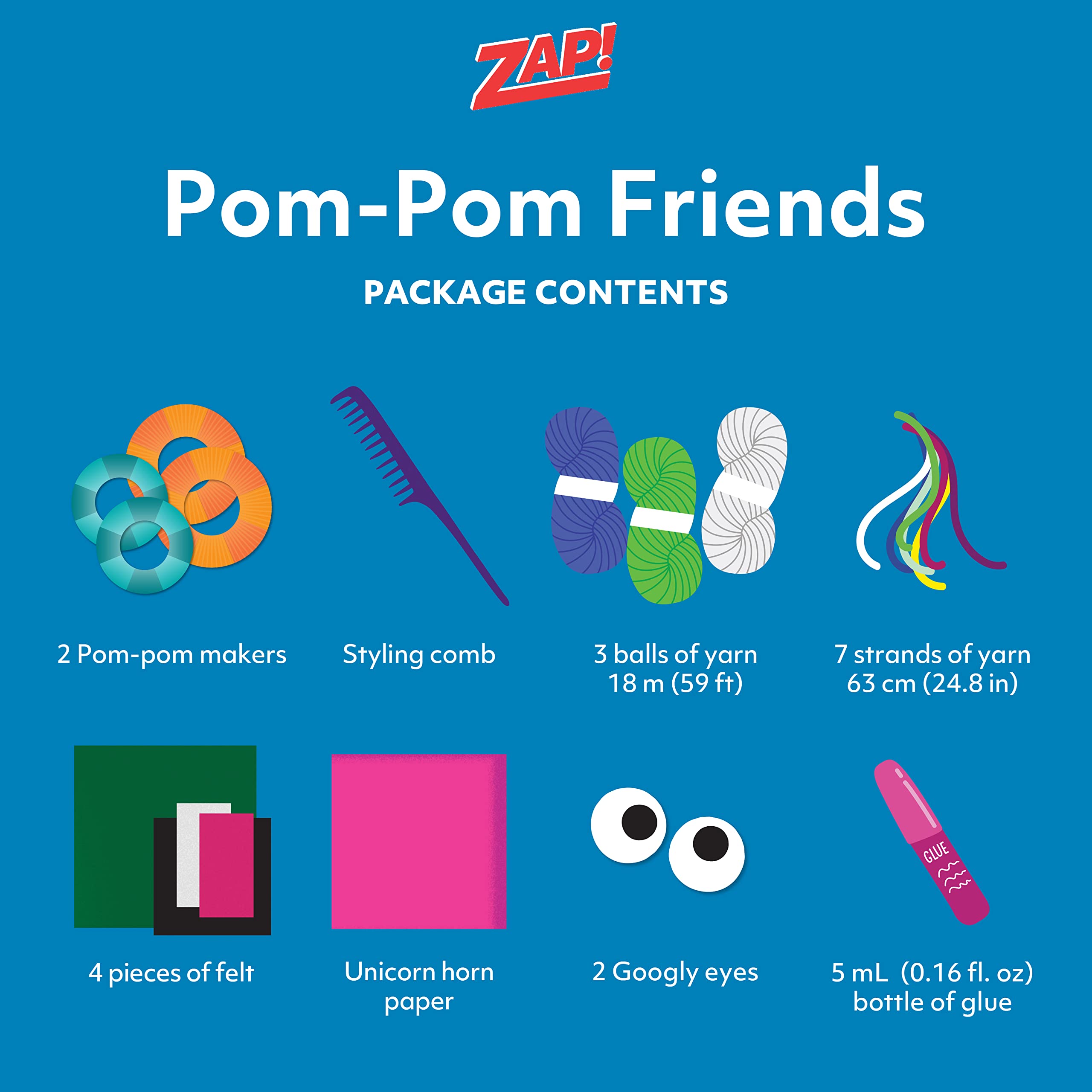 Amazon.com: Hinkler Zap! Pop-Pom Friends Kit (8-12 Years