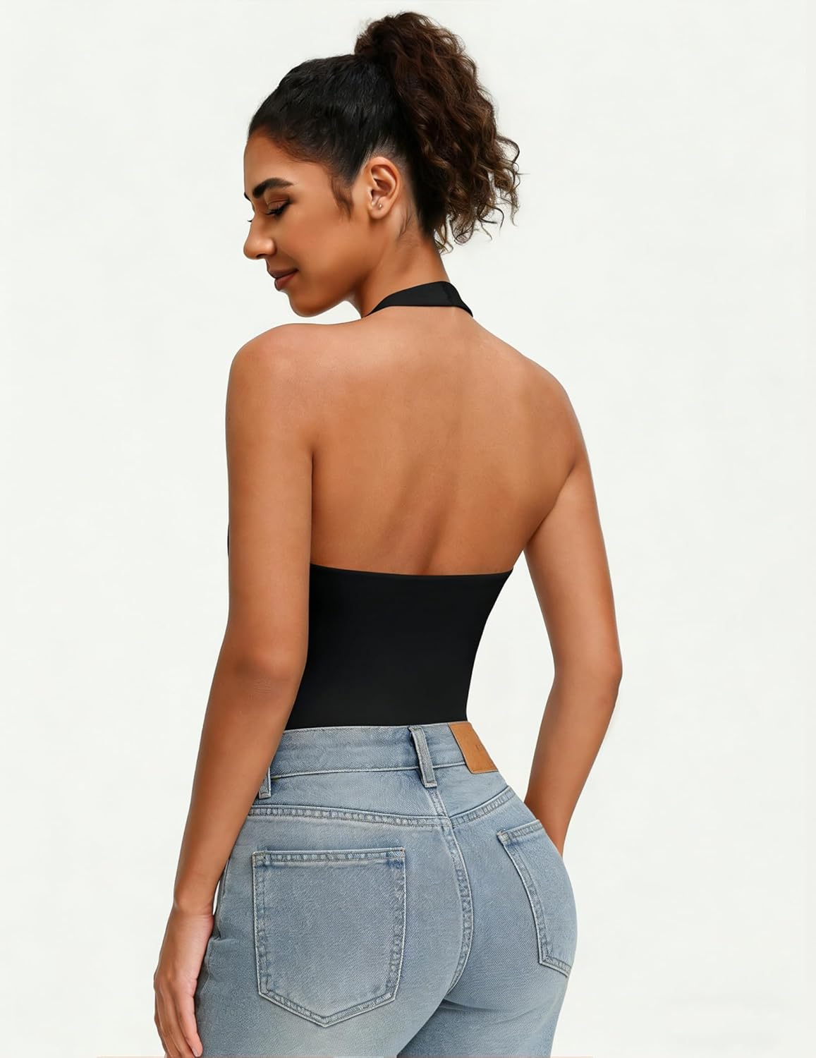 Avidlove Women's Sexy Halter Bodysuit Going Out Backless Tank Top Sleeveless Thong Body Suits Summer Outfits