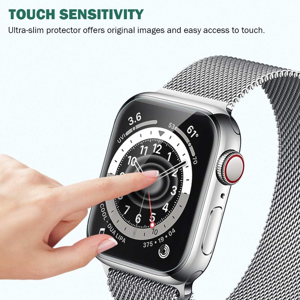 EGV 6 Pack Screen Protector Compatible with Apple Watch SE/Series 6 / Series 5 / Series 4 44mm, Flexible TPU Film, Bubble Free,Easy Installation, HD Clear