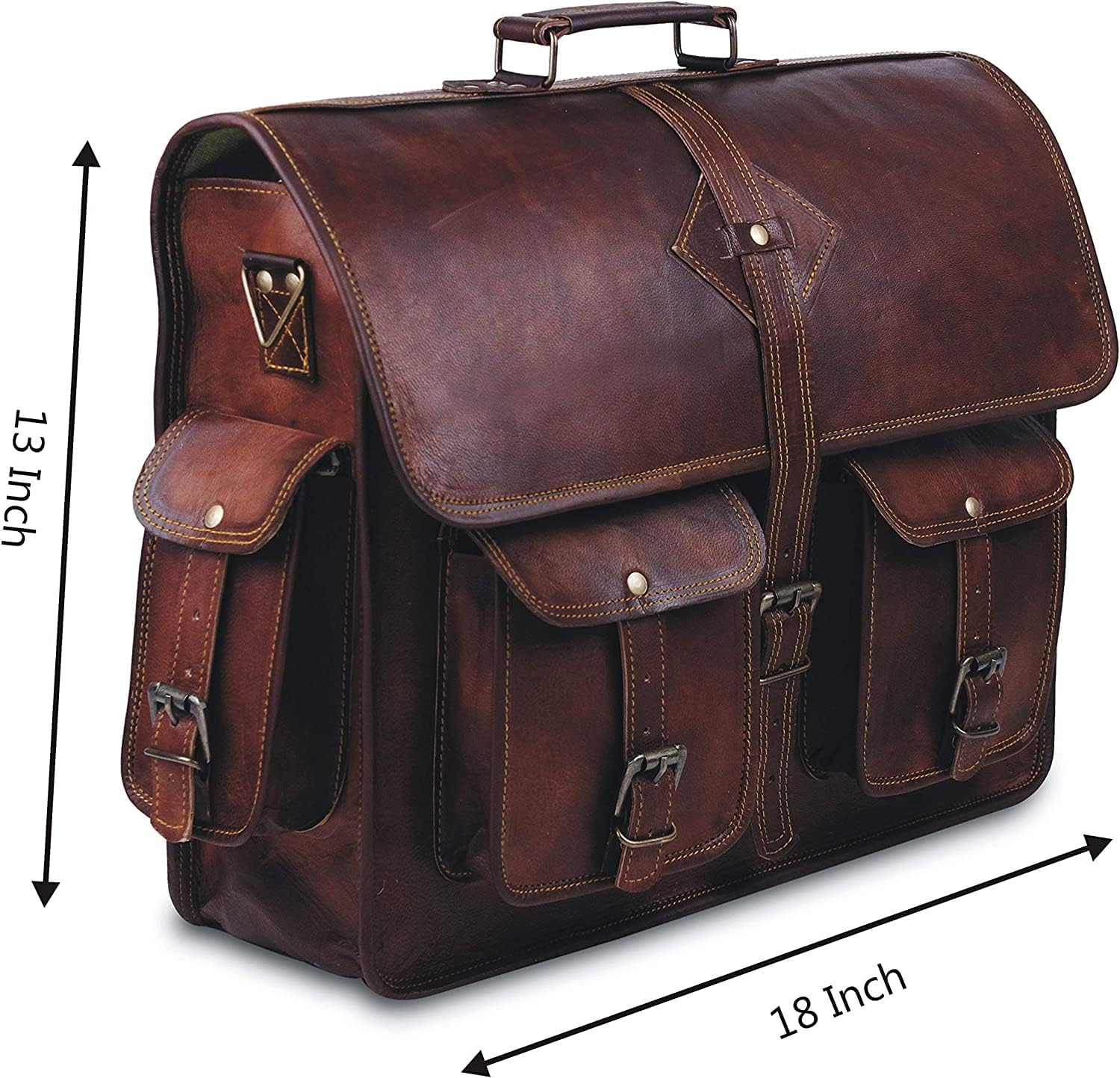 Genuine Leather Messenger Bag Vintage Handmade Rustic Briefcase Laptop Bag for Men & Women