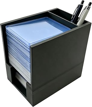 Toploader Dispenser & Penny Sleeve Holder - Dual Compartment Holds 300 Penny Sleeves & up to 50Top Loaders