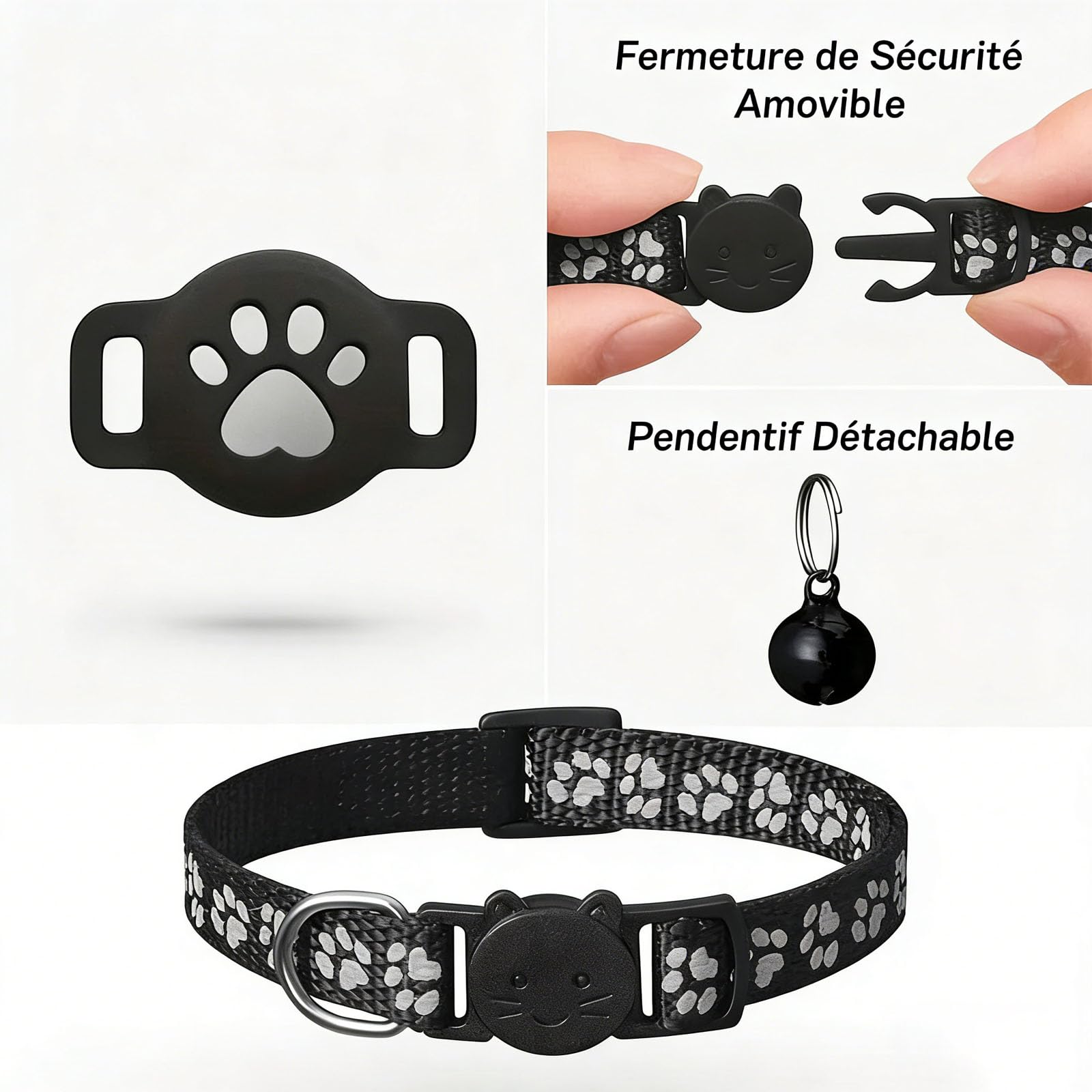 Collier GPS Chat, 2026 Nouveau Traceur Collier GPS pour Chien, sans Carte SIM, sans Abonnement Mensuel, Localisation Temps Réel,Compatible iOS Android,Imperméable et Durable (Rose)