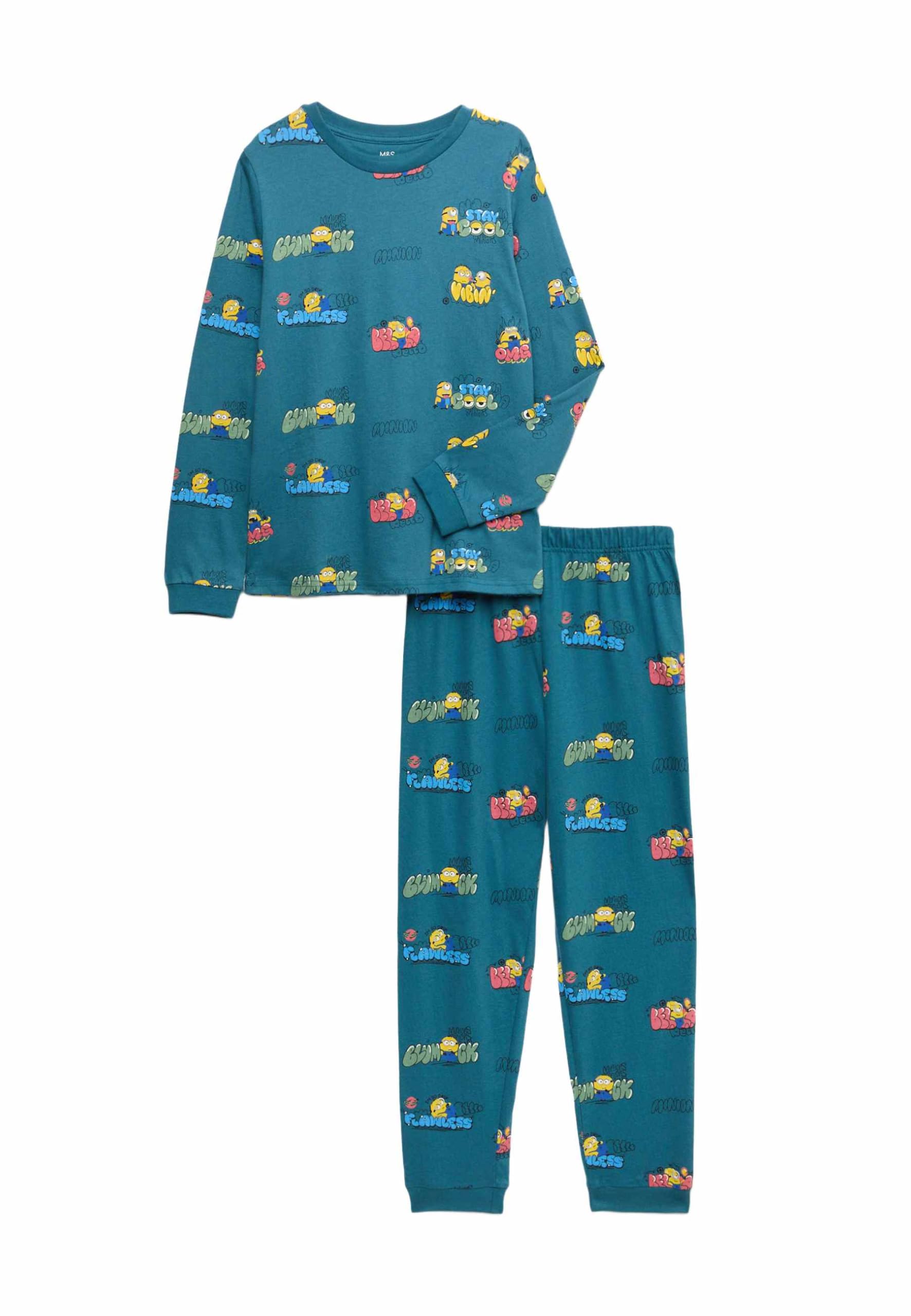 Marks & Spencer Kinder Minions™ Pyjama aus Reiner Baumwolle – Unisex für Jungen & Mädchen – Regular Fit