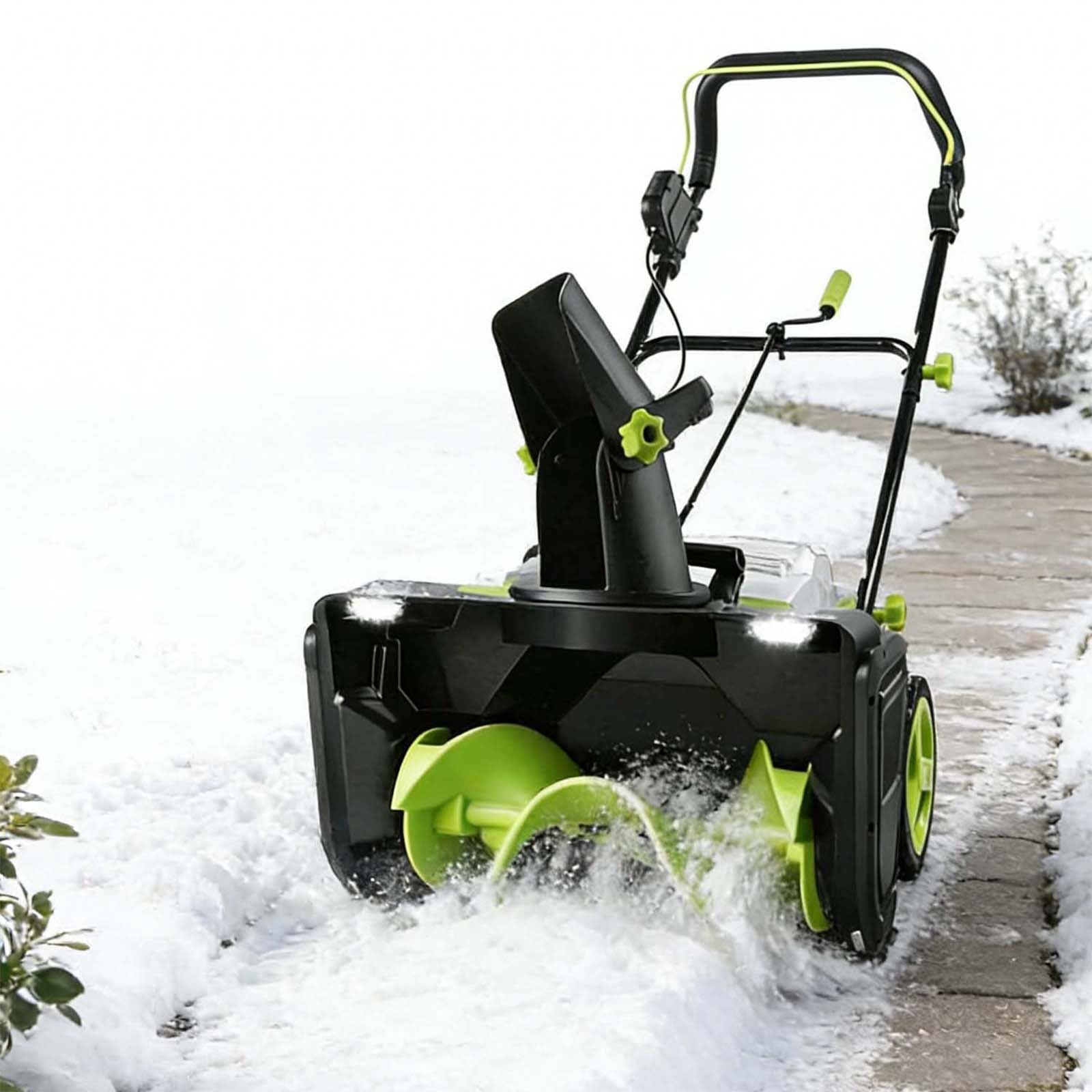 Quitanieves Inalámbrico, Herramienta Eléctrica Silenciosa De 3500 W para Quitar Nieve, para Uso Residencial, con Un Recorrido De 50 Cm Y Una Profundidad De Limpieza De 25 Cm
