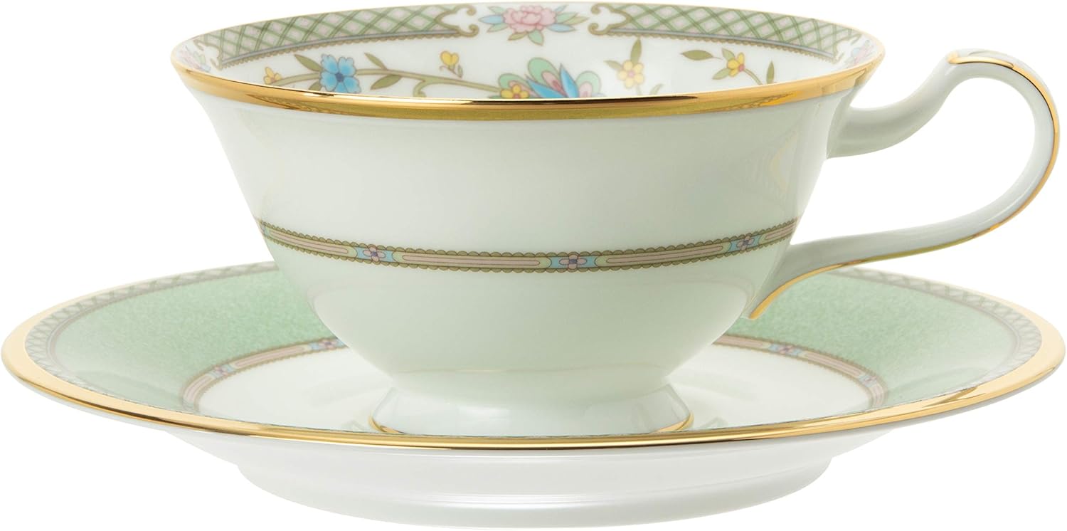 Noritake Y59587/9983 Noritake Cup & Saucer (For Both Coffee/Tea) 220cc Yoshino Green Bone China