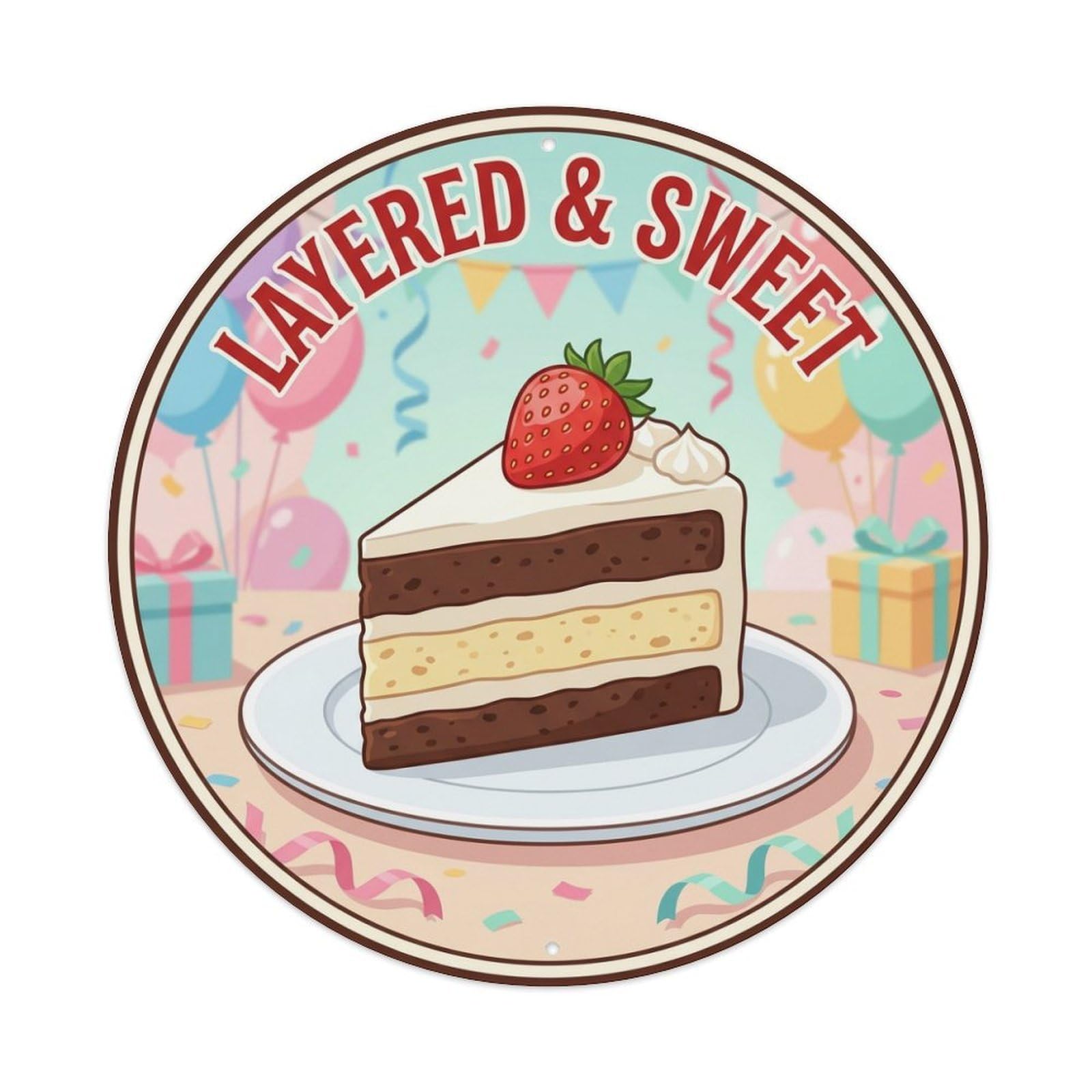 Metal Tin Sign Cake Slice Gourmet Food