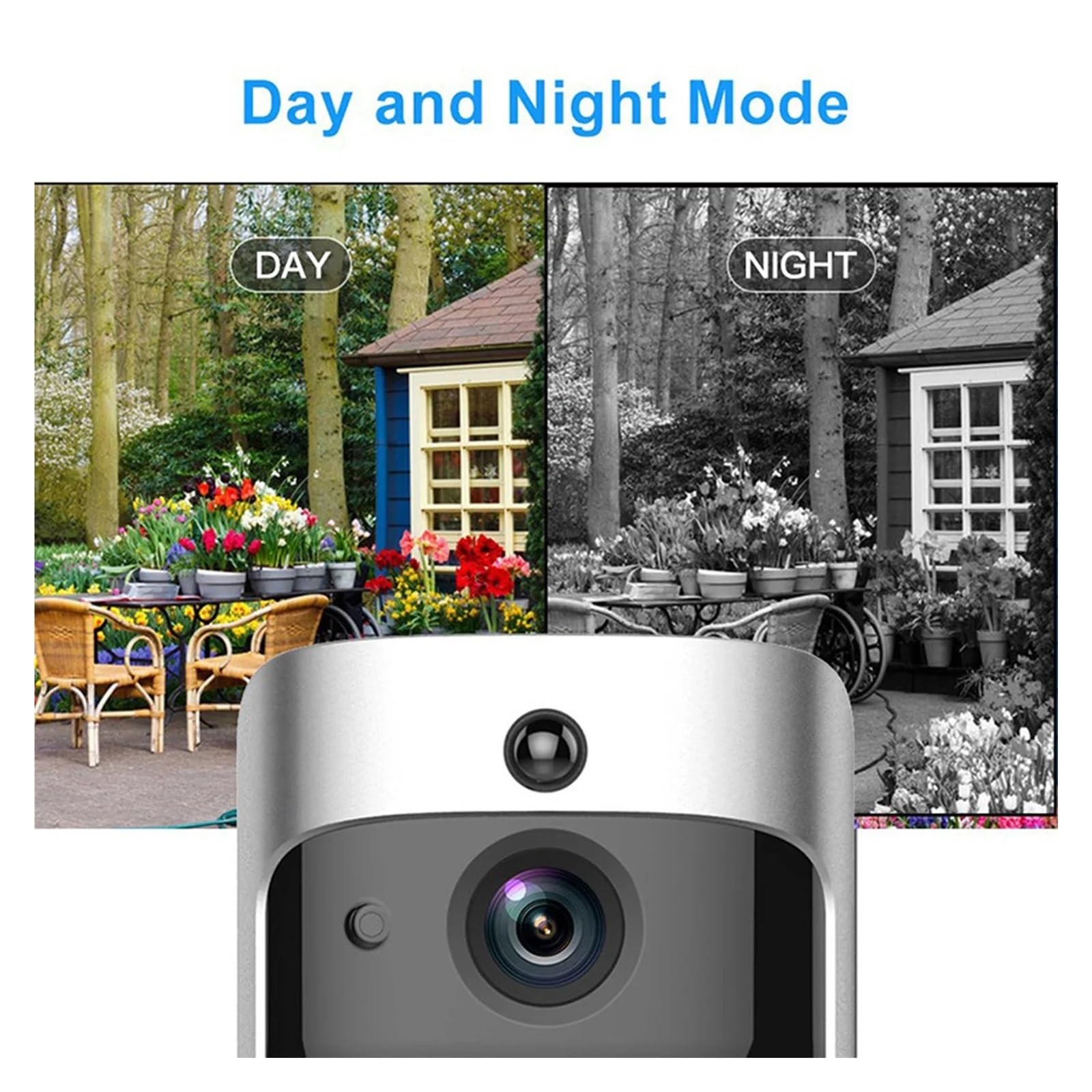 Timbre Inteligente Inalámbrico con Visión Nocturna, 720P HD, For Interiores, Cancelación De Ruido, Equipo Seguridad For El Hogar Audio Bidireccional